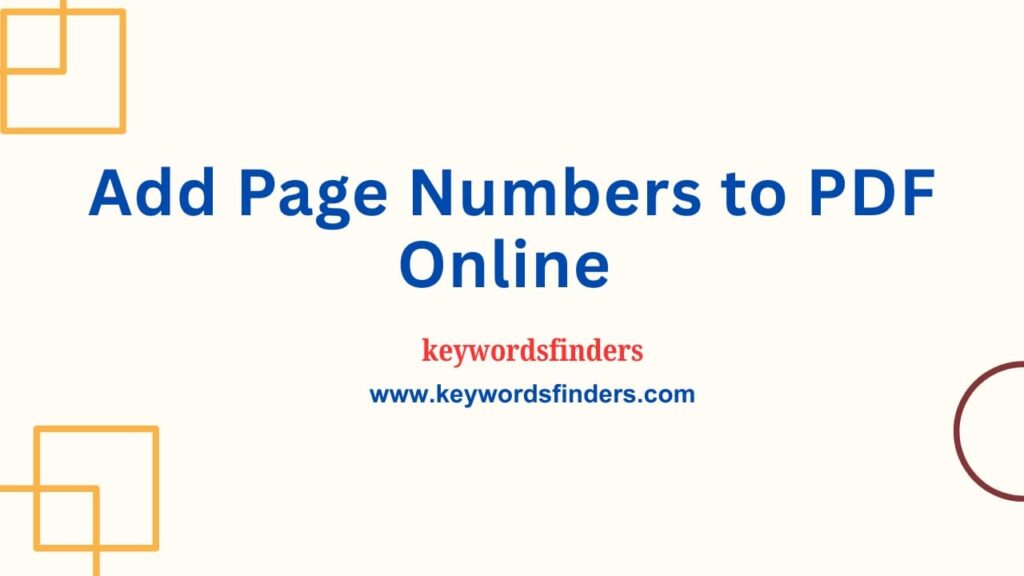 Add Page Numbers to PDF Online